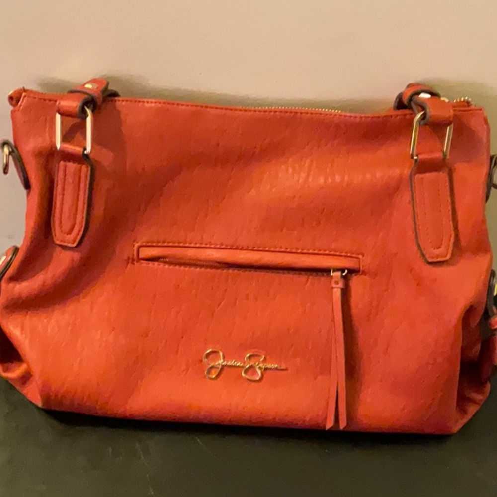 Jessica Simpson Red Shoulder Bag with Gold-Tone Hardware